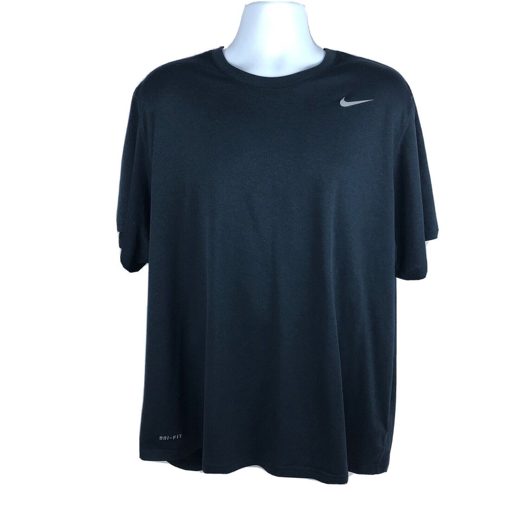 Nike Dri Fit S/S Athletic T-Shirt Size 2XL Blue Polyester Gum Running Crossfit‎